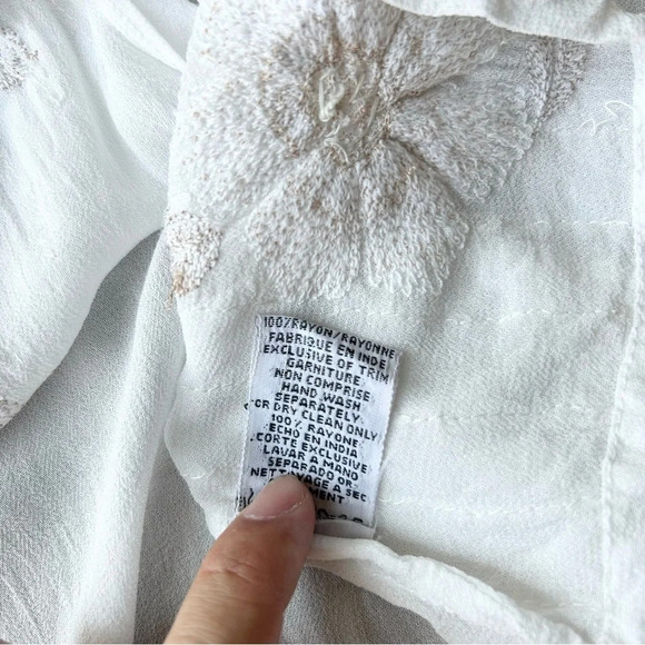 Vintage  Raindrops Semi Sheer Embroidered Sequins Blouse - Picture 11 of 14